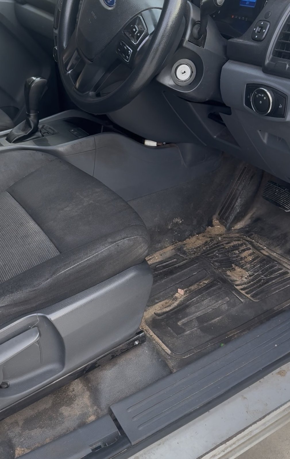 Work ute deep interior clean before and after Perth — Ford Ranger tradie cab before